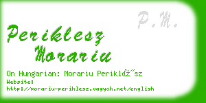 periklesz morariu business card